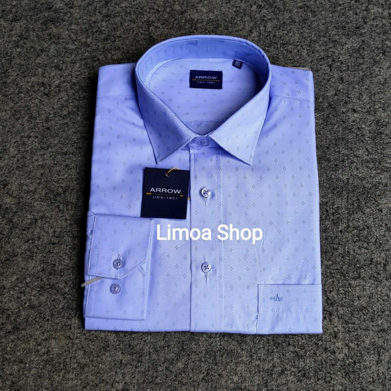 Kemeja Formal ARROW Regular Biru Muda Motif Lengan Panjang KAR 23