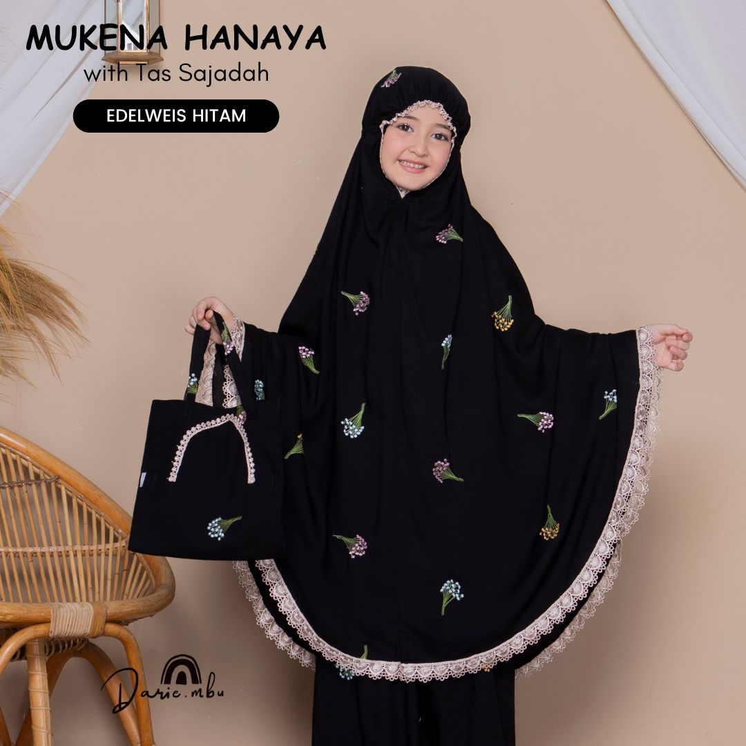 Mukena Anak Remaja Bordir Tas Sajadah Hanaya Katun Rayon Premium