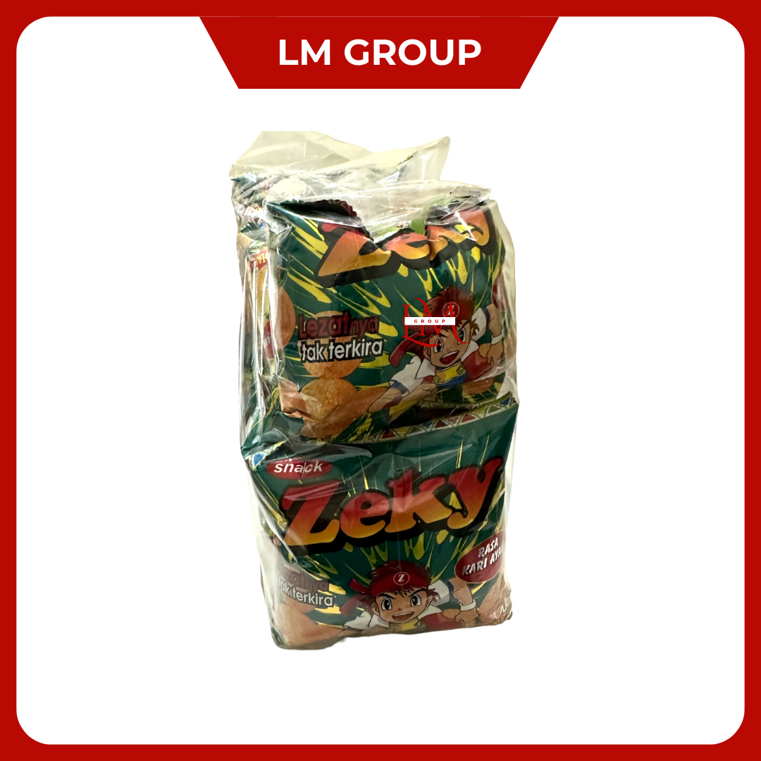 

Chiki Zeky Ecer 500 Ciki Hadiah Uang/Mainan Rasa Kari Ayam 1 Pack Isi 10 pcs Cemilan Makanan Ringan LM Snack Grosir