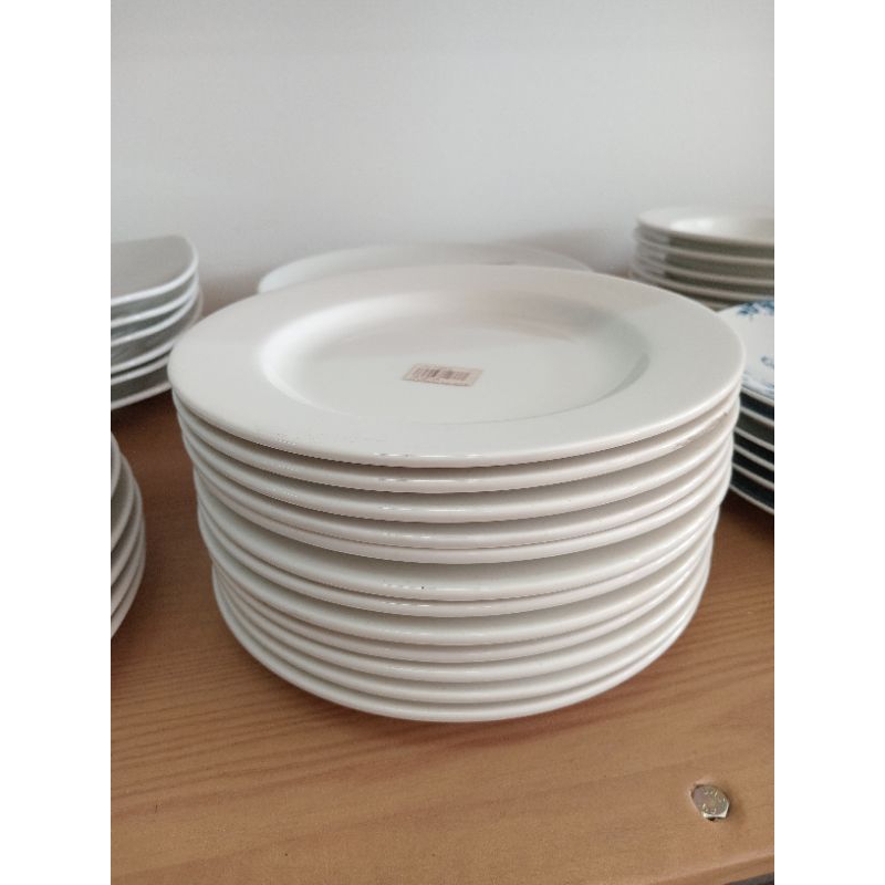 Piring Makan Bulat Ceper Piring Keramik Porselen Piring Saji 9 Inc