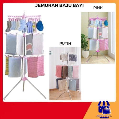 Rak Jemuran Baju Bayi Rak Jemuran Handuk Menara Bayi Kaos Kaki Kain Gantung Berdiri
