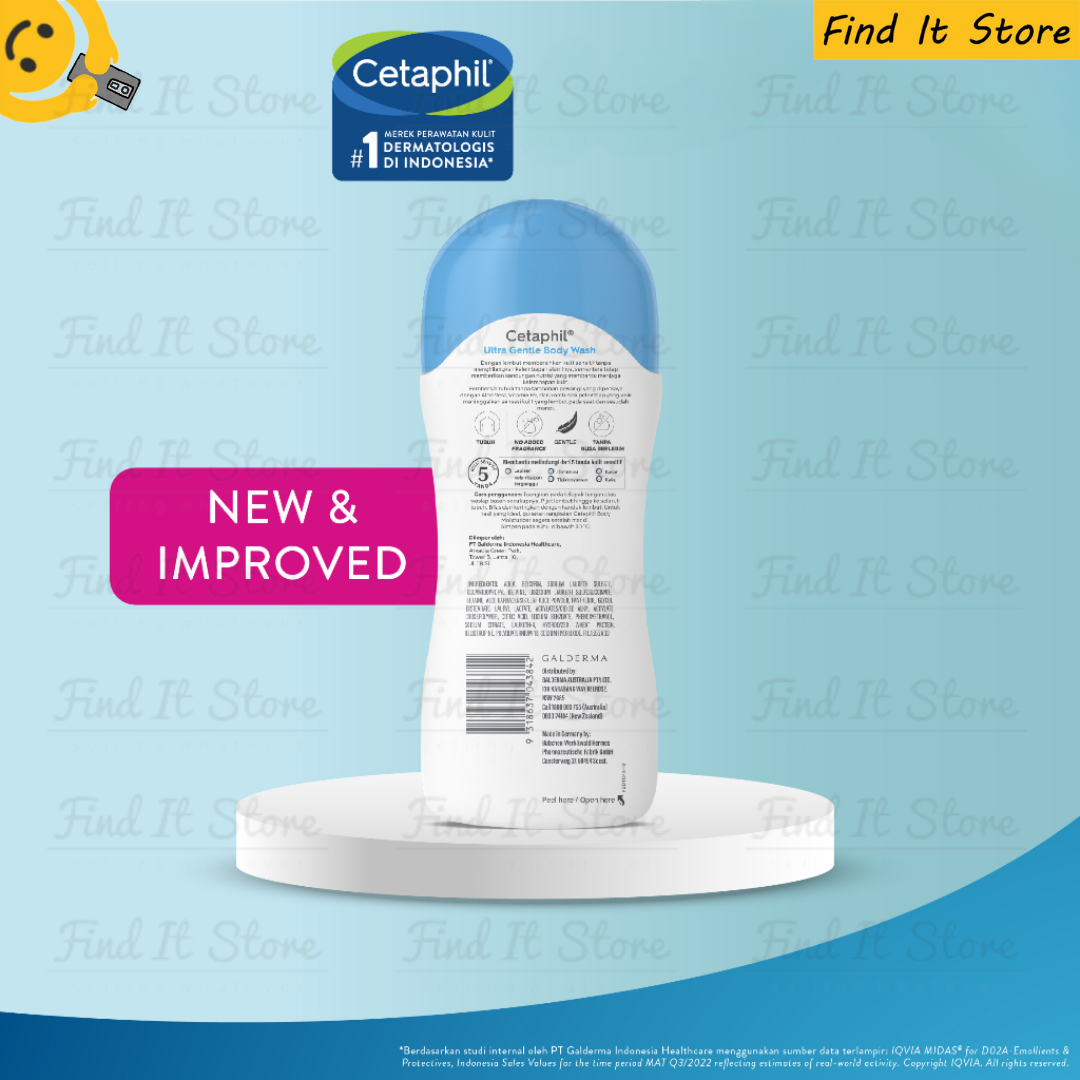 Cetaphil Ultra Gentle Body Wash 500ml Fragrance Free Sensitive Dry Skin Sabun Mandi BPOM Original