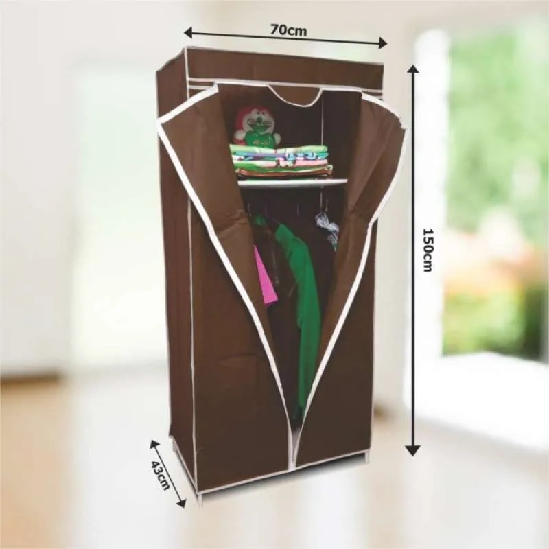 Laris_Unik Lemari Portable Serbaguna Bahan Kain Resleting Bisa Di Gulung Ke Atas Rak Tempat Pakaian