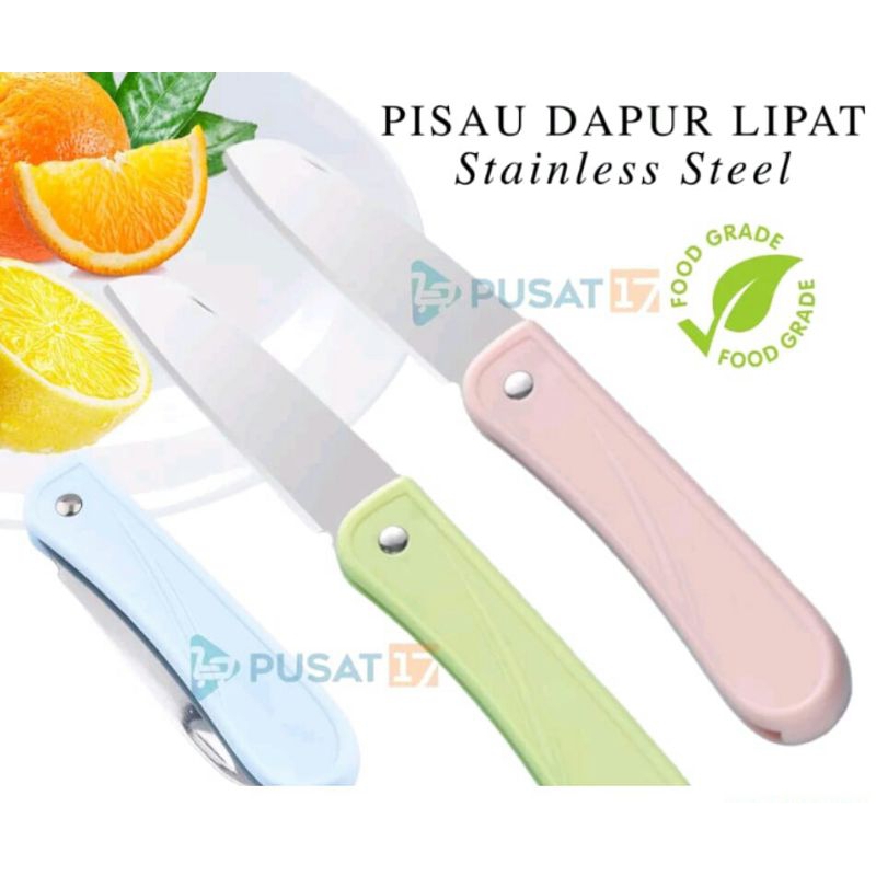 PISAU KUPAS BUAH SAYUR LIPAT STAINLESS PISAU PENGUPAS PEMOTONG BUAH TRAVEL