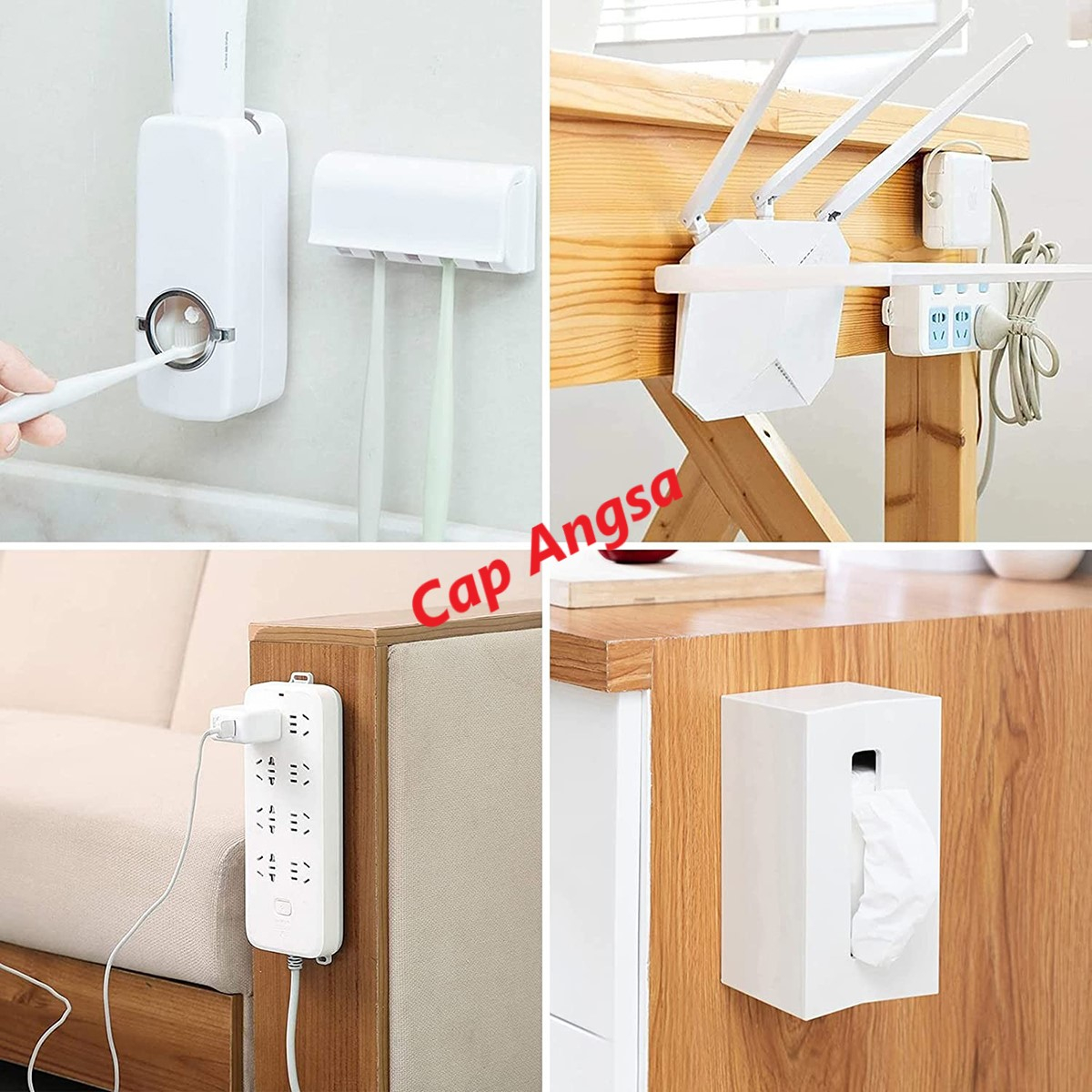 SLIDING HOOK STAND HOLDER KAIT GANTUNG GESER COLOKAN LISTRIK STOP KONTAK WIFI ROUTER FRAME PLUG PAKU