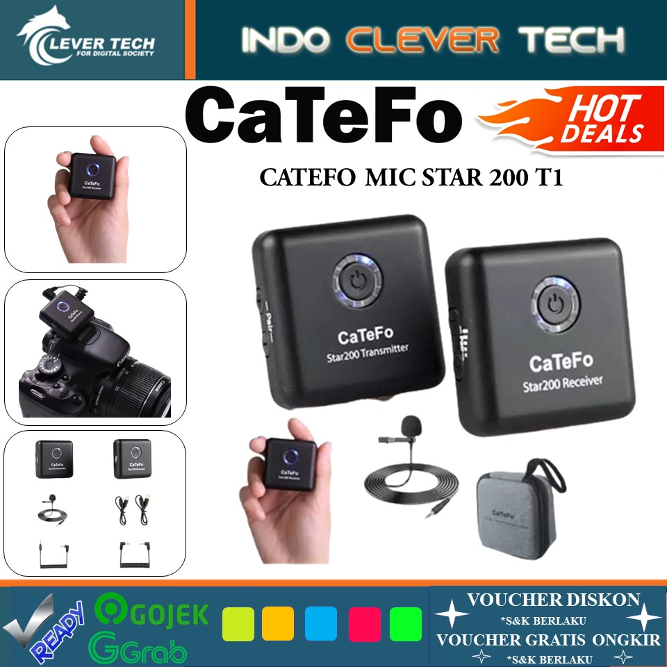 Catefo Star200 T1 2.4GHz Ultra Compact Wireless Mic Star 200