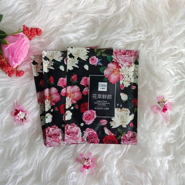 SENANA Flower Sheet Mask Masker Facial Organic Ekstrak Bunga 25gr