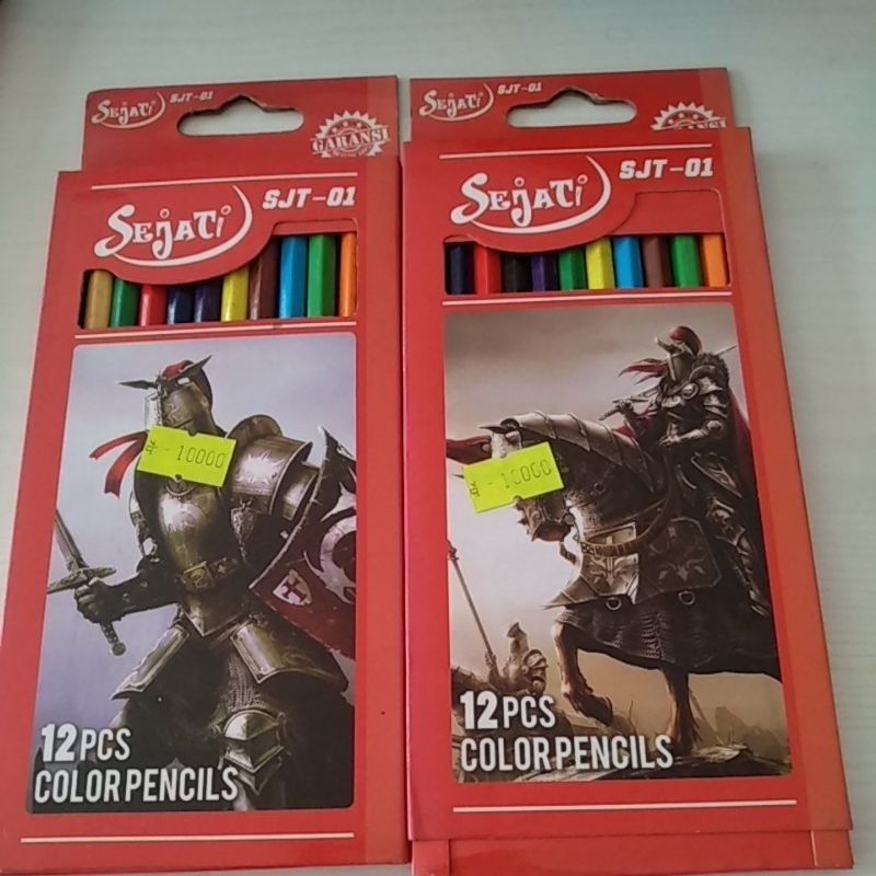 

pensil warna warni panjang pendek1set isi12