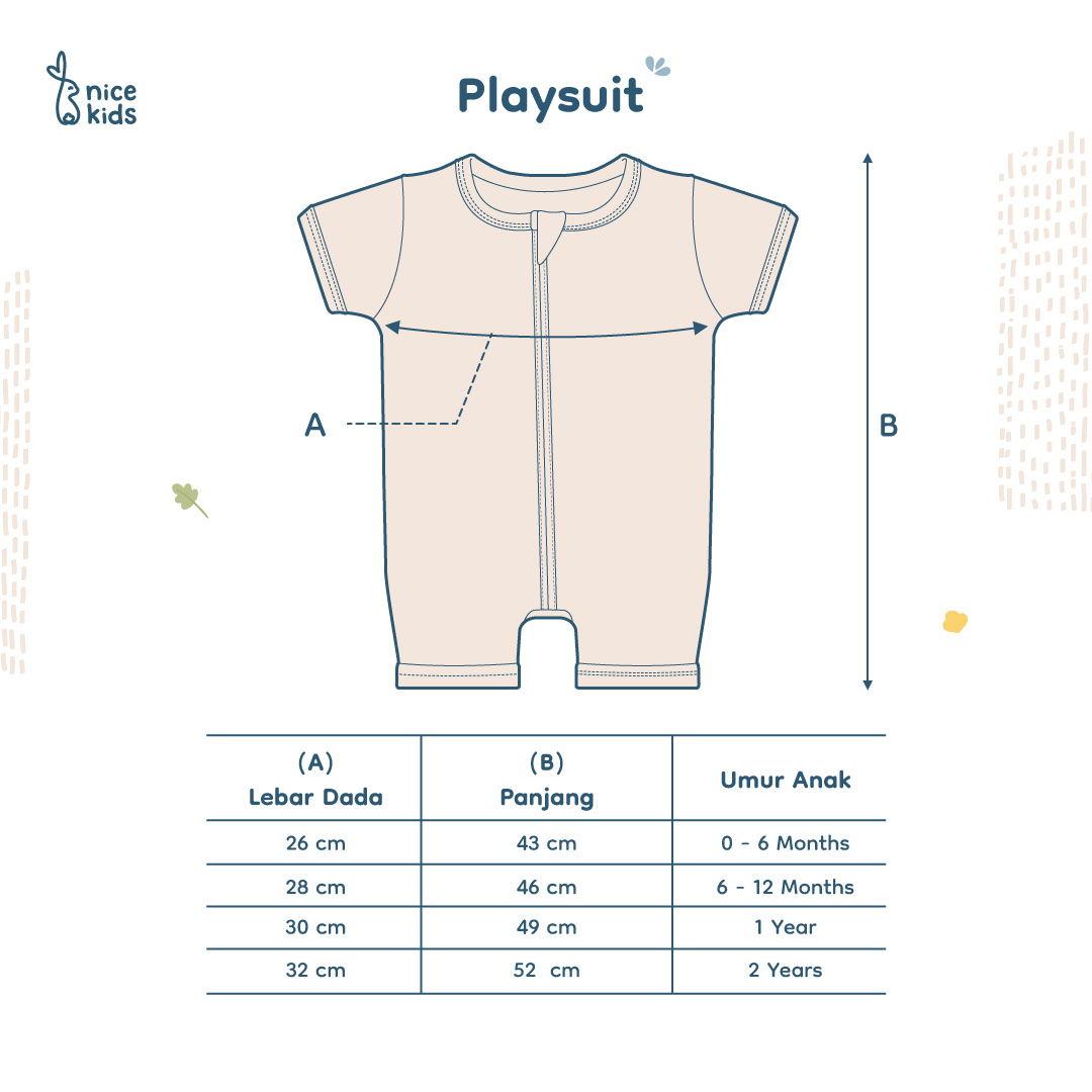 Nice Kids - Playsuit Baby Newborn (Baby Jumper Romper Onesies Bayi Baju Terusan 0-2 Tahun)