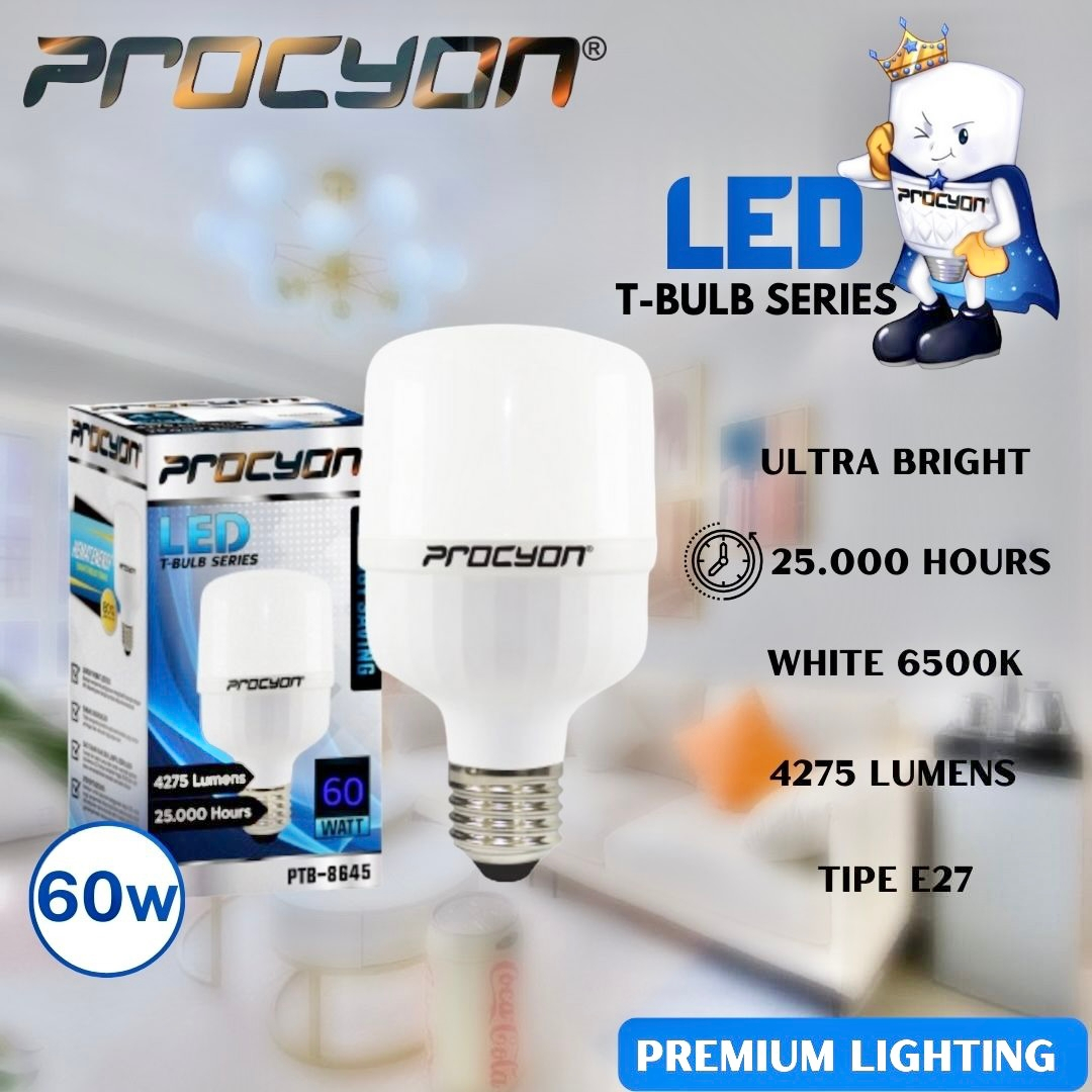 Procyon Lampu LED GARANSI T-BULB 5w 10w 15w 20w 30w 45w 60w White