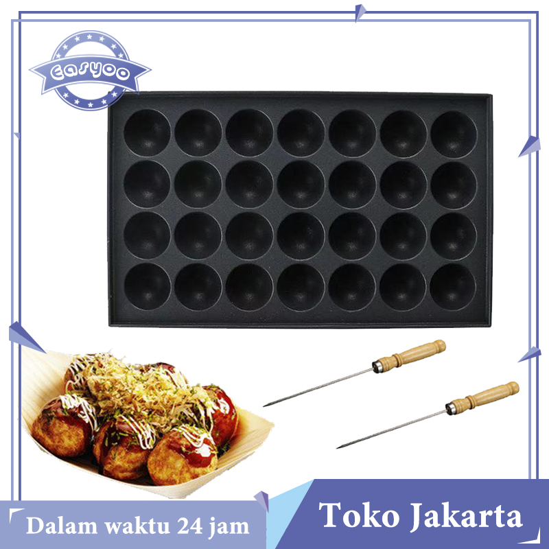 28 Lubang Cetakan Takoyaki Alumunium Anti Lengket