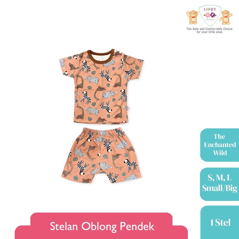 LIBBY stelan pendek kancing Pundak / stelan anak SML 2L XL XXL