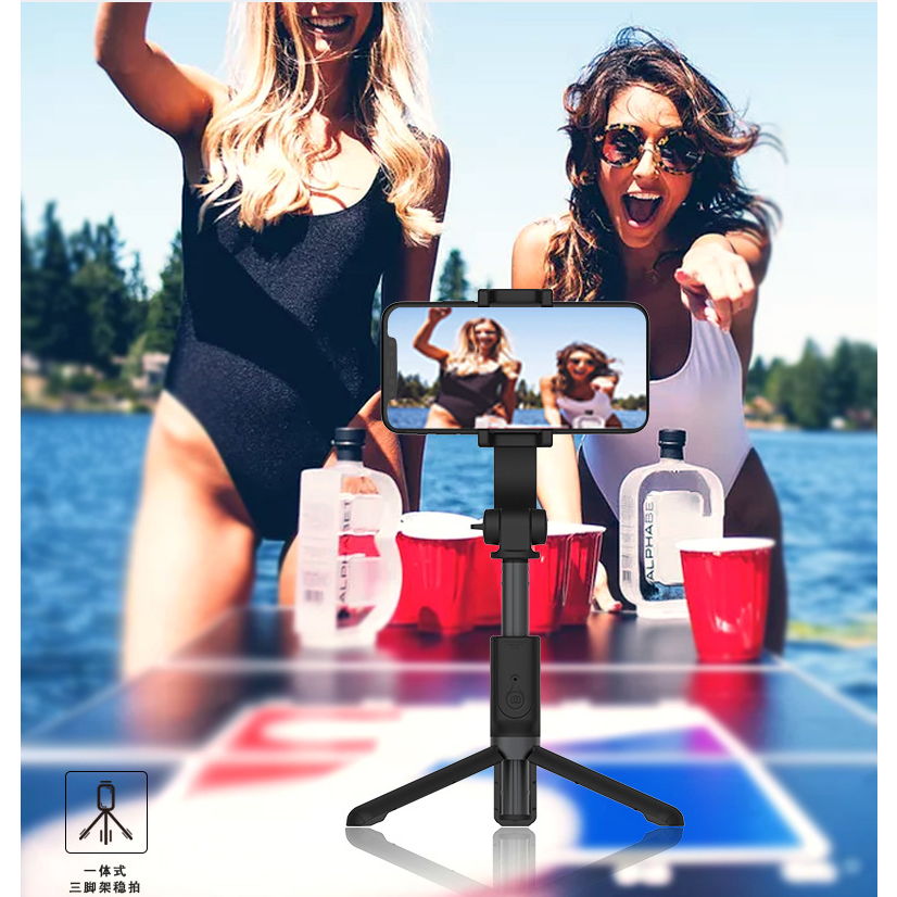 ripod selfie stick ponsel dapat ditarik dengan remote control bluetooth