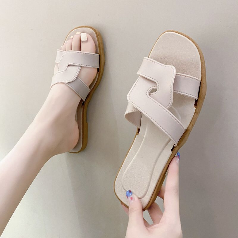 Sendal Jelly Slop Karet Wanita Sandal Flat Slip On Fashion Korea