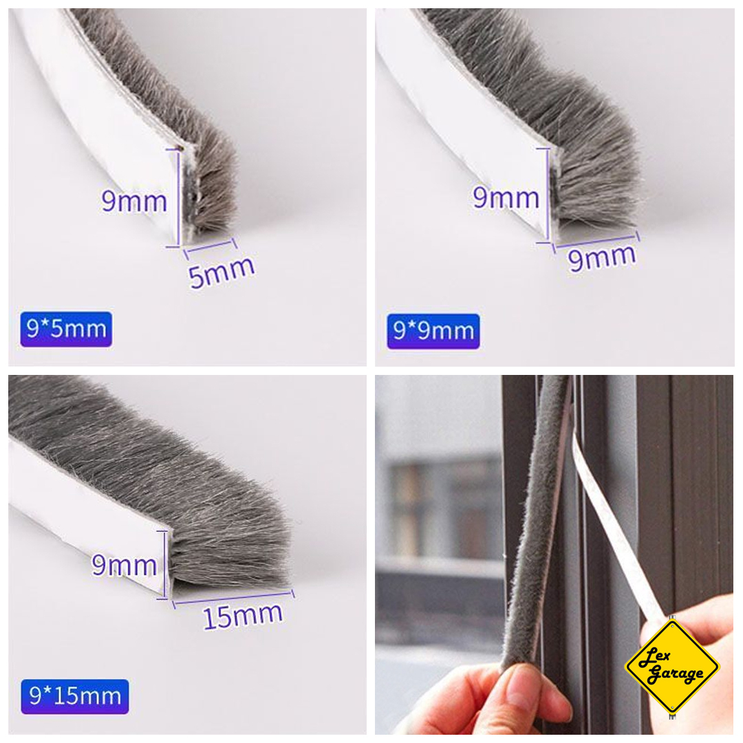 Door Seal Strip Bulu Brush Peredam Penutup Celah Pintu Jendela 1M