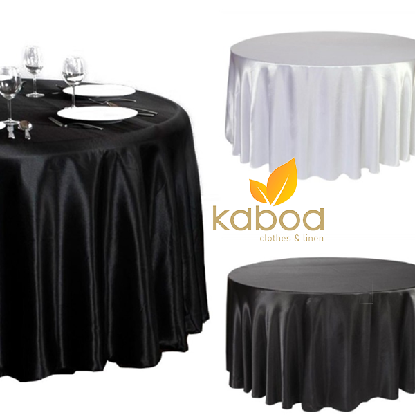 Round table cloth/taplak meja varian warna satin blackout D 270 cm