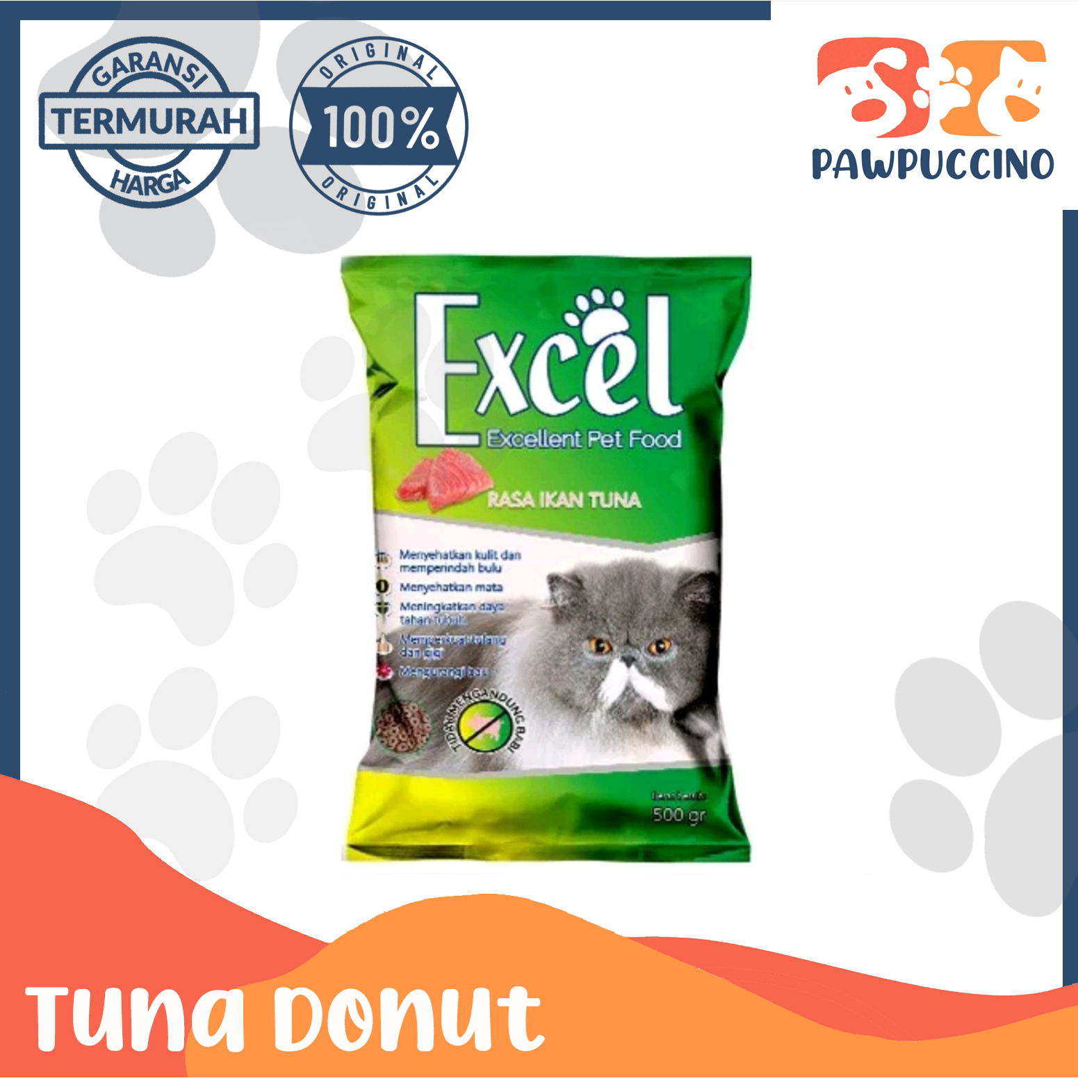 Excel 500gr Makanan kering(Dry food)Kucing Adult Tuna Chicken