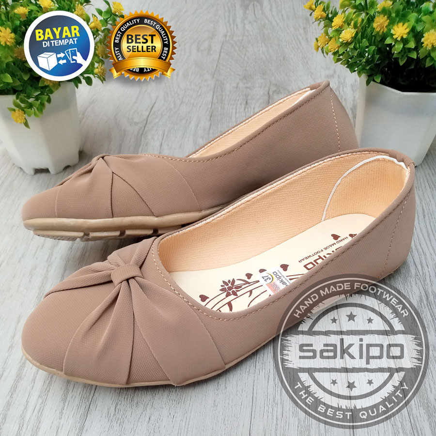 PROMO 6.6 !! SEPATU BALET WANITA HUMBERG PITA TENGAH SALEM KPS MOCCA HITAM NYAMAN DI KAKI / SEPATU PITA KUPU KUPU / SAKIPO