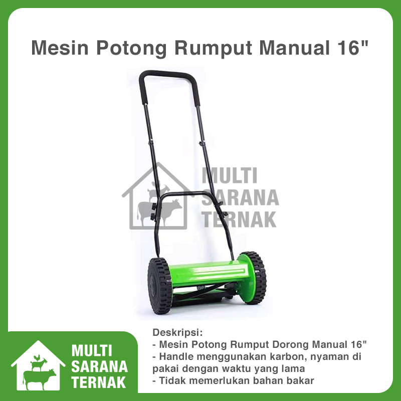 Mesin Potong Rumput Dorong Manual Mower 16" T Hand Mesin Pertanian dan Perkebunan