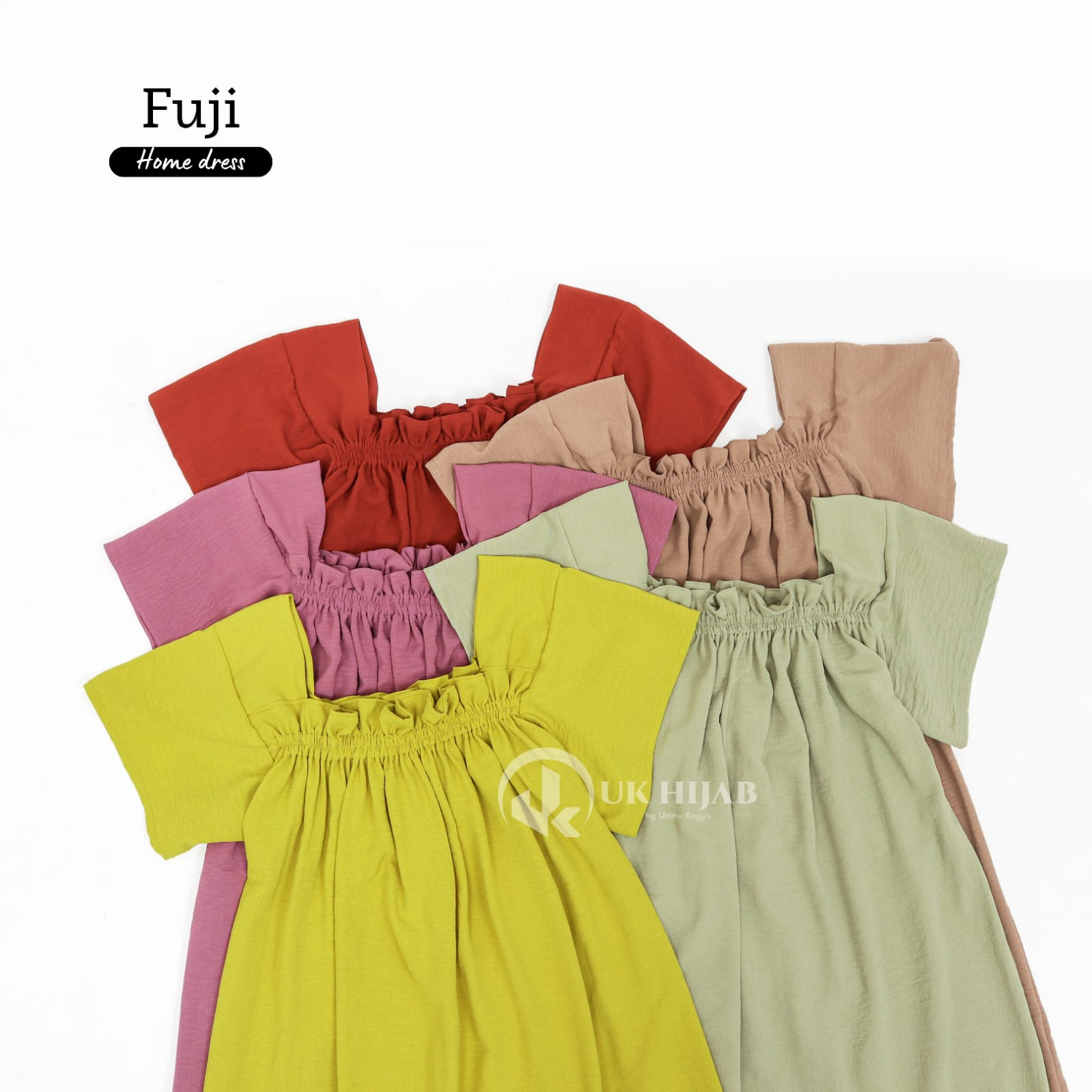 home dress fuji bahan crinkle airflow premium ori ukhijab