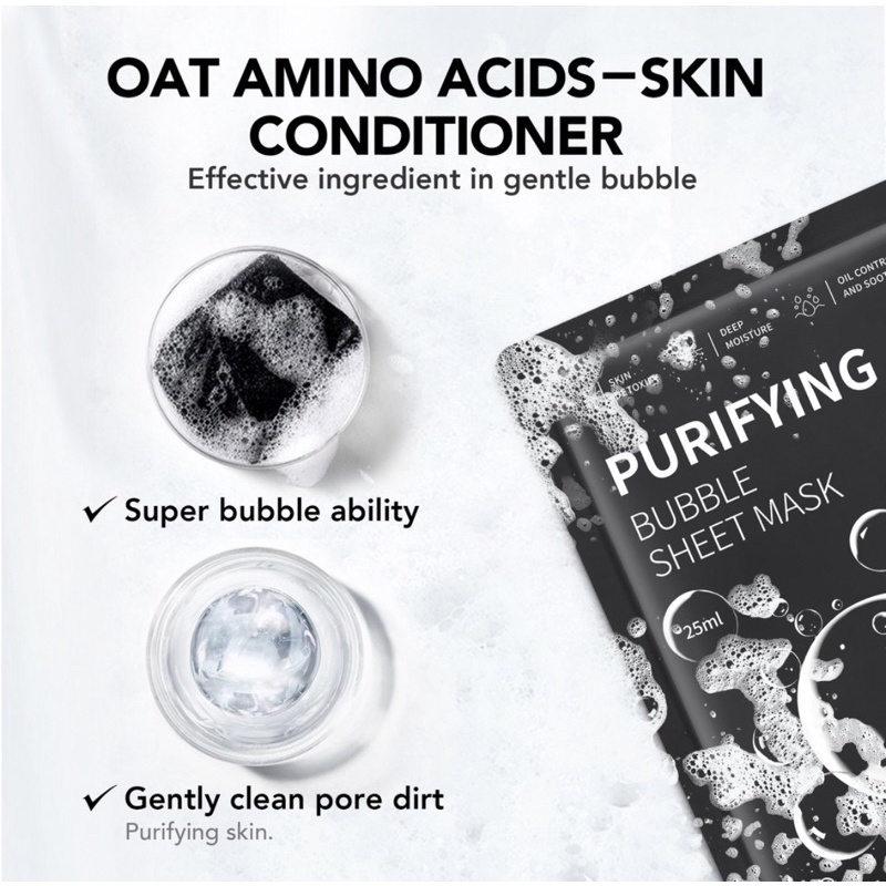 YOU Purifying Bubble Sheet Mask Bubble Detox| Masker Wajah | Moisturizer &amp; Oil Control masker Y.o.u