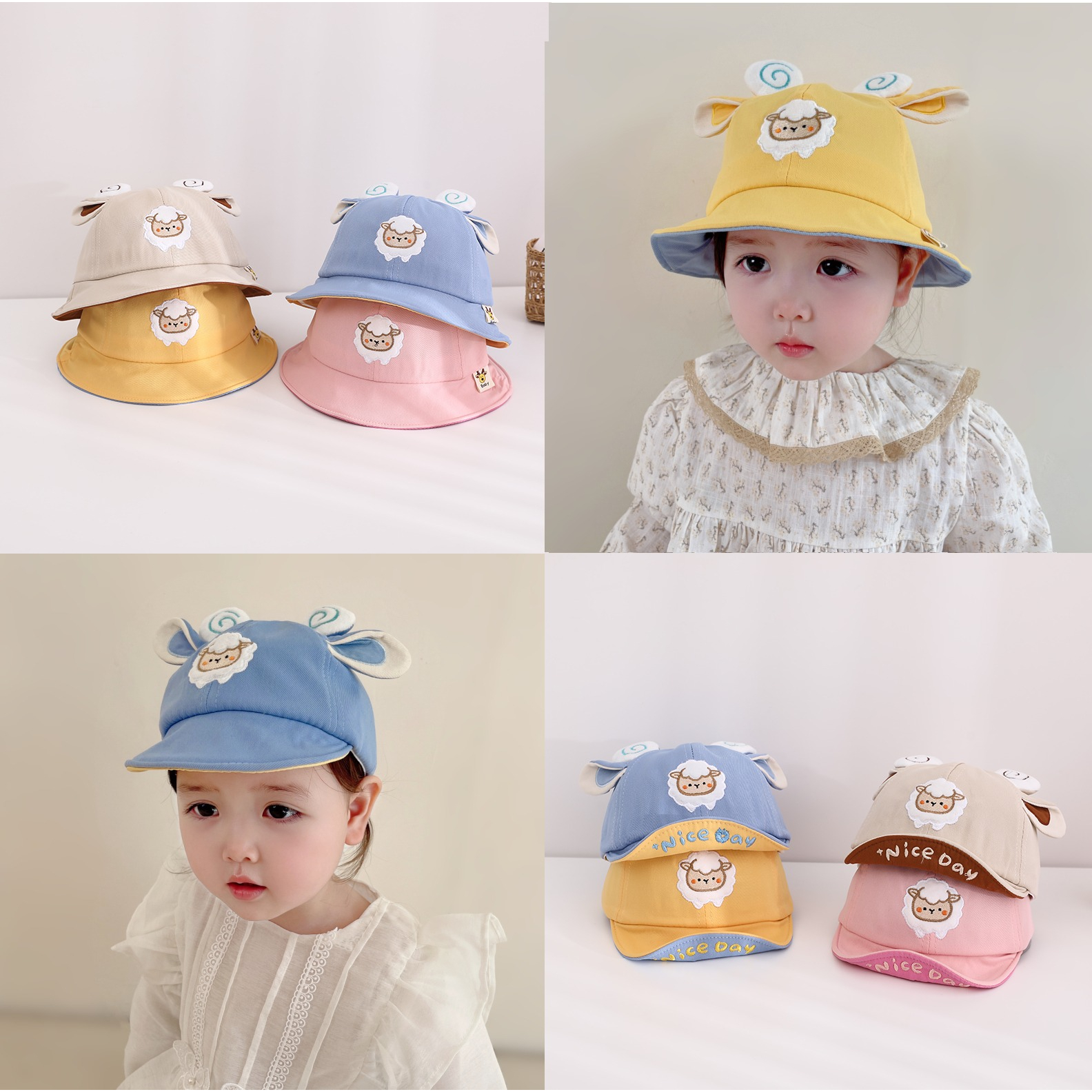 Topi Baseball Bucket Import Model White Sheep / Baseball Cap Hat