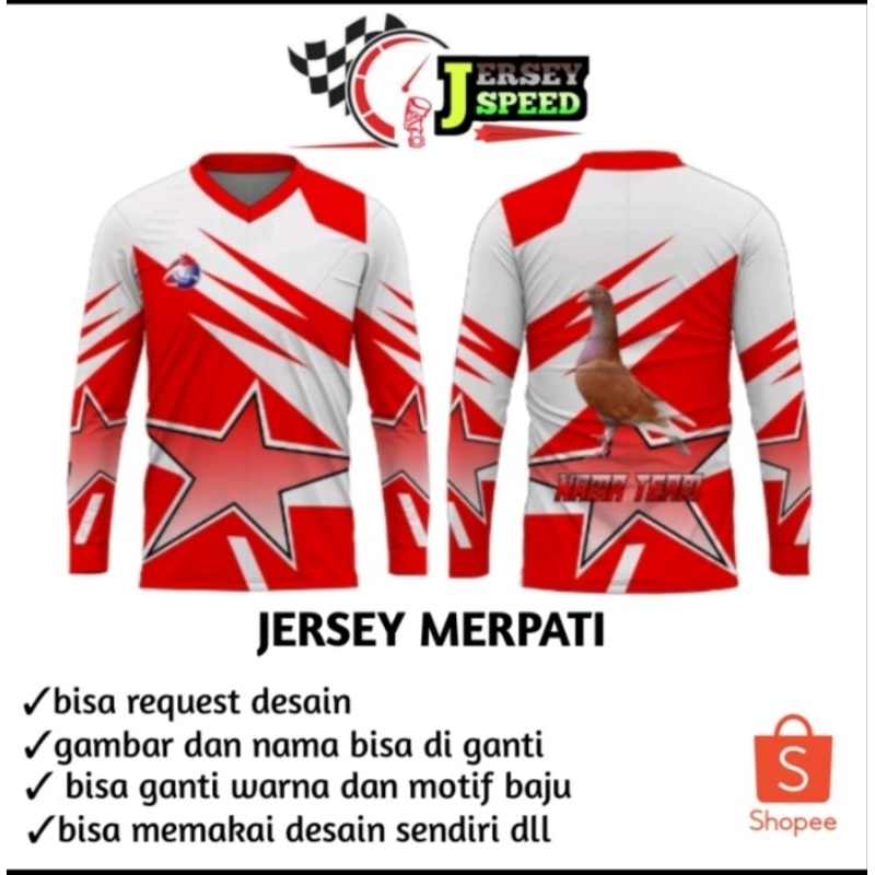 Jersey burung merpati bisa satuan full printing