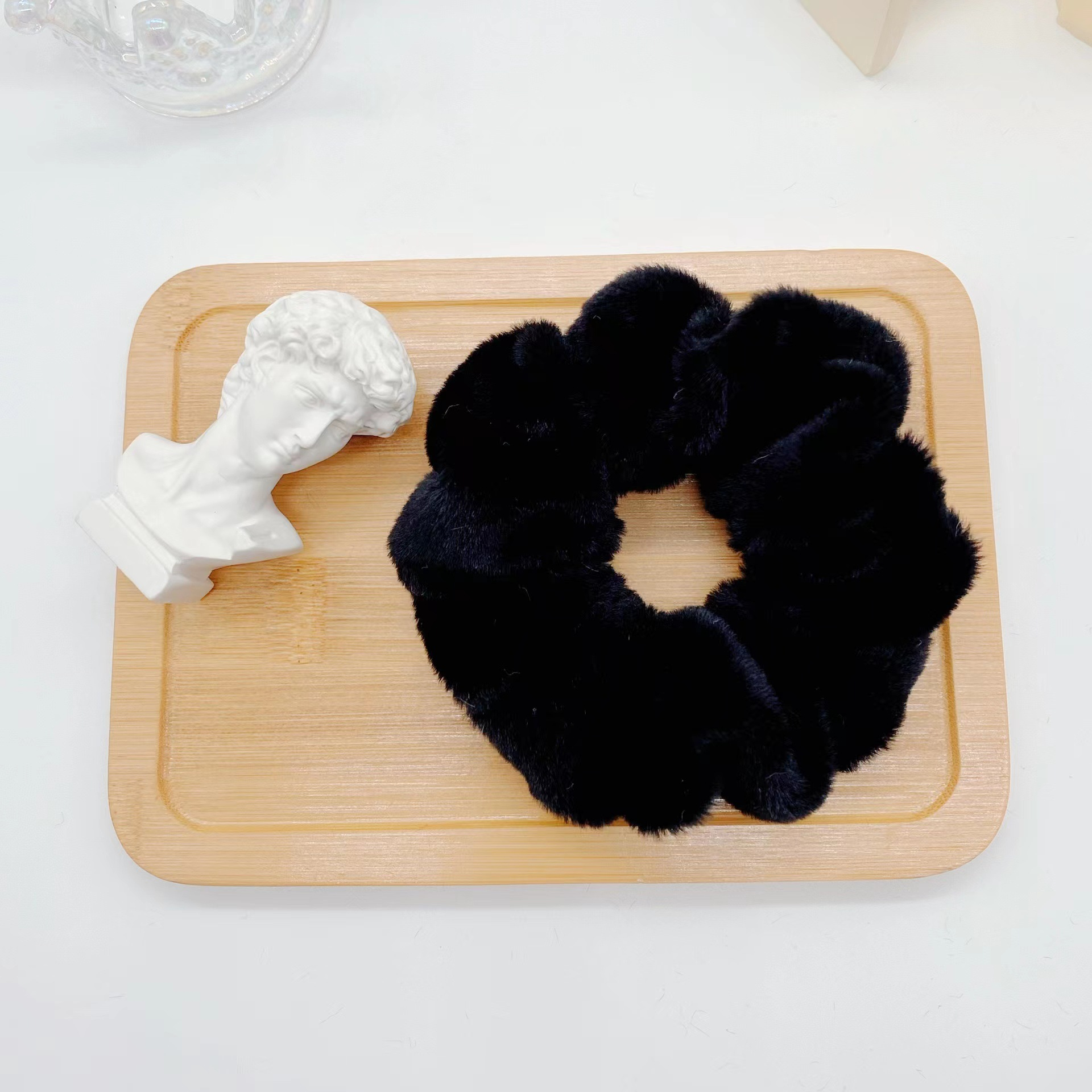 AC097 Ikat Rambut Scrunchies Cepol Bulu Besar Gaya Korea