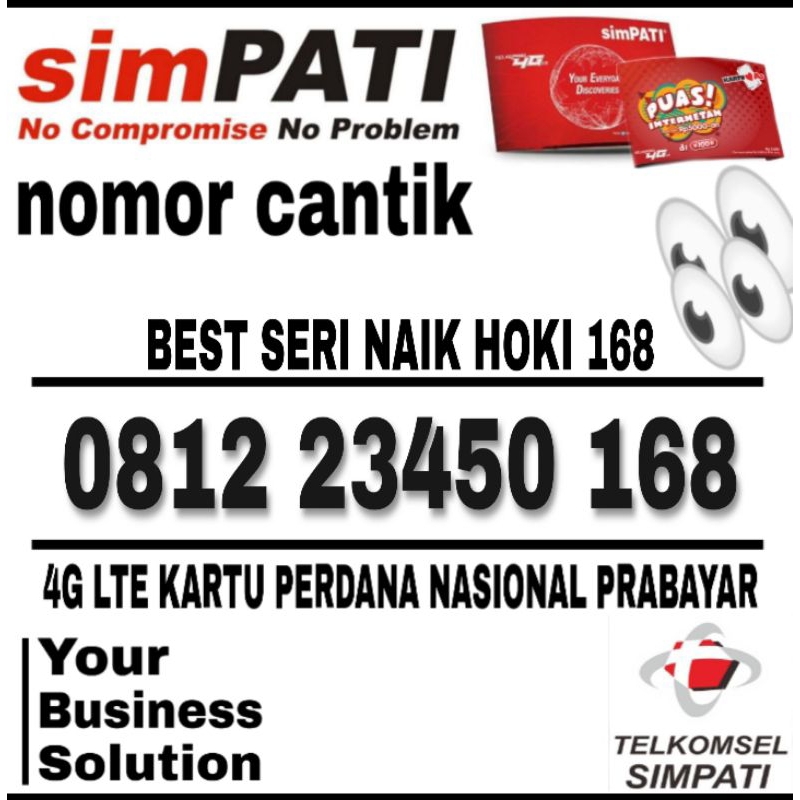 Nomor cantik simpati 4GLTE pilihan terbaik kartu perdana nasional combo sakti seri terbaik 123456789