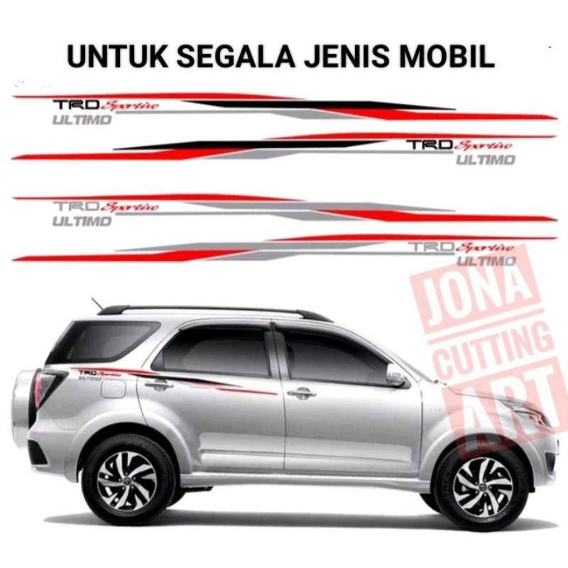 Stiker cutting list body mobil Toyota TRD Sportivo Ultimo