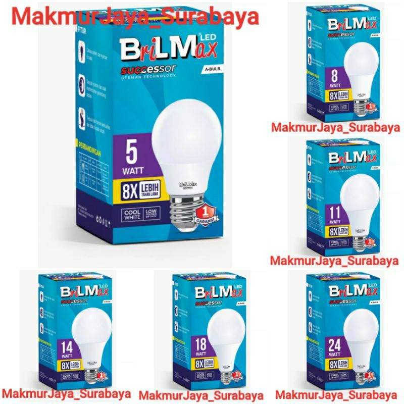 Lampu LED BRILMAX SUCCESSOR Lampu A-Bulb 5W 8W 11W 14W 18W 24W