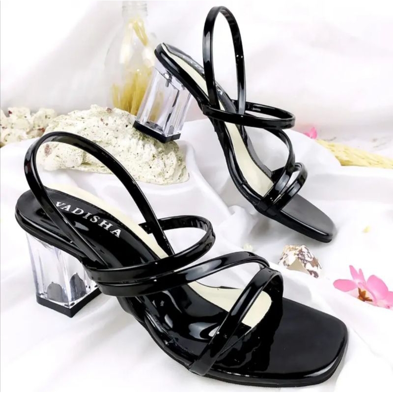 A06 High Heels Wanita Quenssa Hak Kaca 7cm Premium