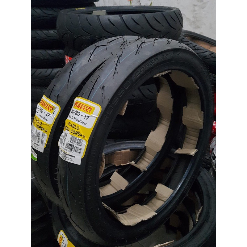 BAN PIRELLI DIABLO ROSSO SPORT 90/80 RING 17 TUBLEES ORIGINAL SOFT COMPOUND