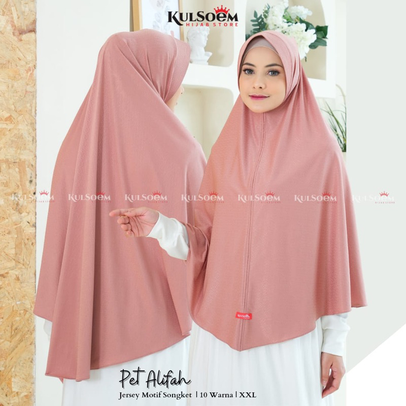 Jilbab alifa XXL bahan jersey songket gliter kulsoem hijab by anquela