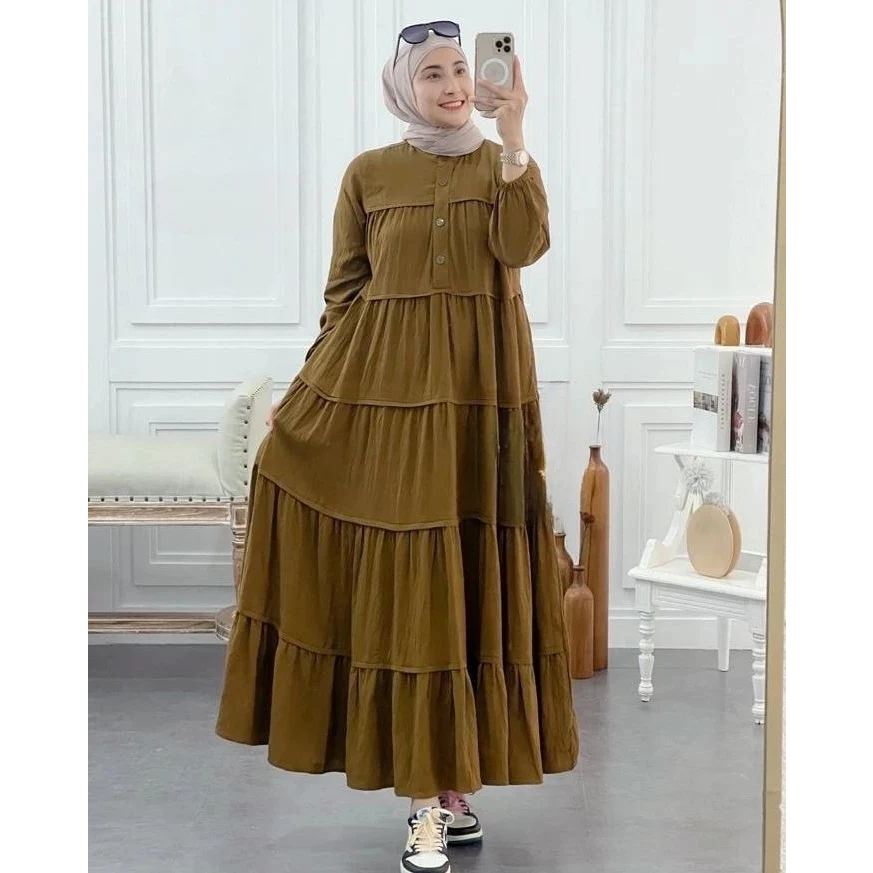 Big Sale Baju Gamis Wanita Muslimah Mamanda Saleha Crinkle Airflow Terbaru Kekinian 2023 Fashion Muslim Wanita Dress Polos All Size Series Inara Dress Baju Muslim Fashion Outfiit Casual