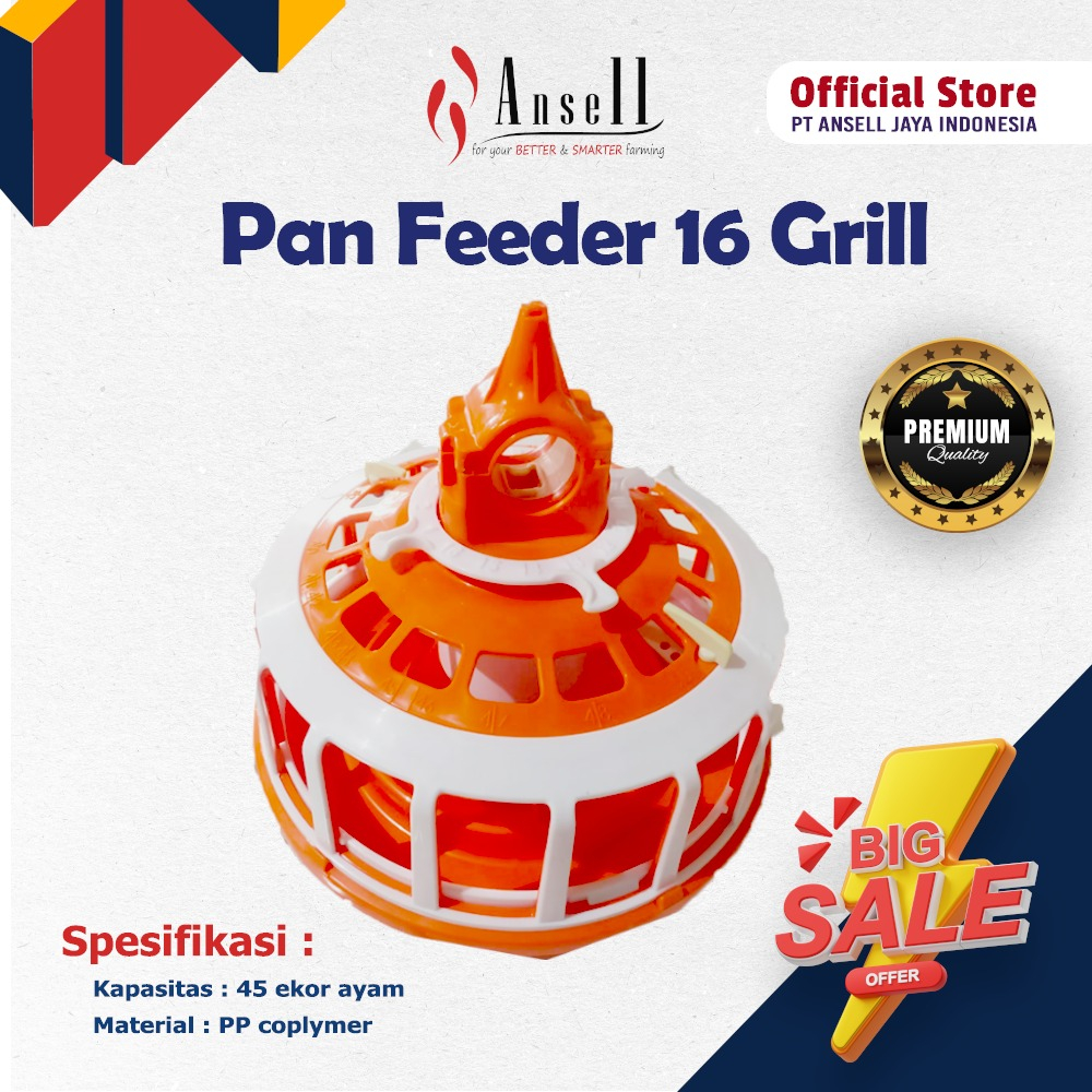 Pan Feeder 16 Grill - Tempat Pakan Ayam Otomatis