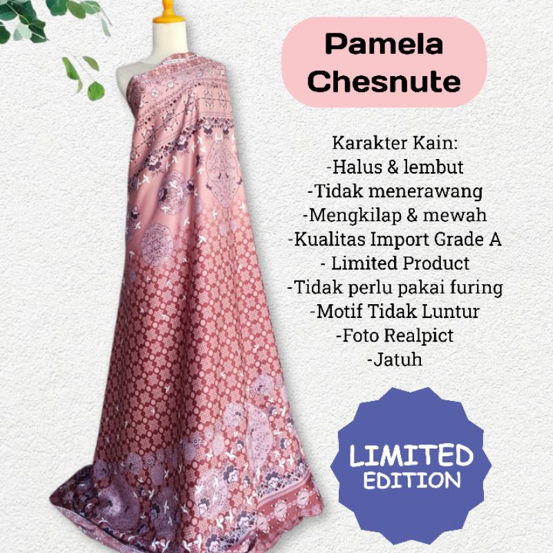 Kain D.Silk motif  Pamela harga persetengah meter 0,5 m