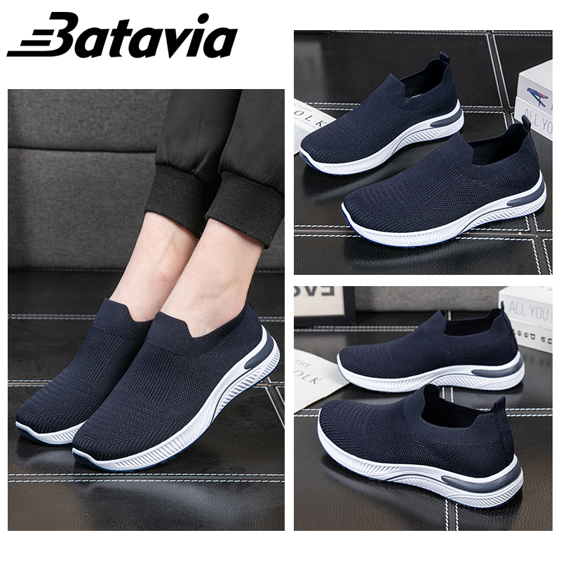 Batavia fashion sepatu sneakers pria sepatu rajutan bernapas sepatu olahraga fashion kasual black sepatu olahraga pria sepatu joging pria dewasa sepatu olahraga sepatu sepatu pria sepatu pria ringan B19