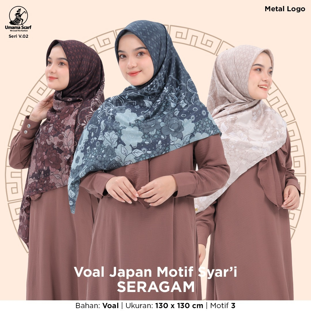 HIJAB SEGI EMPAT MOTIF SYARI / HIJAB SYARI MOTIF BY UMAMA / HIJAB UMAMA SYARI MOTIF / KERUDUNG SEGI EMPAT SYARI BY UMAMA