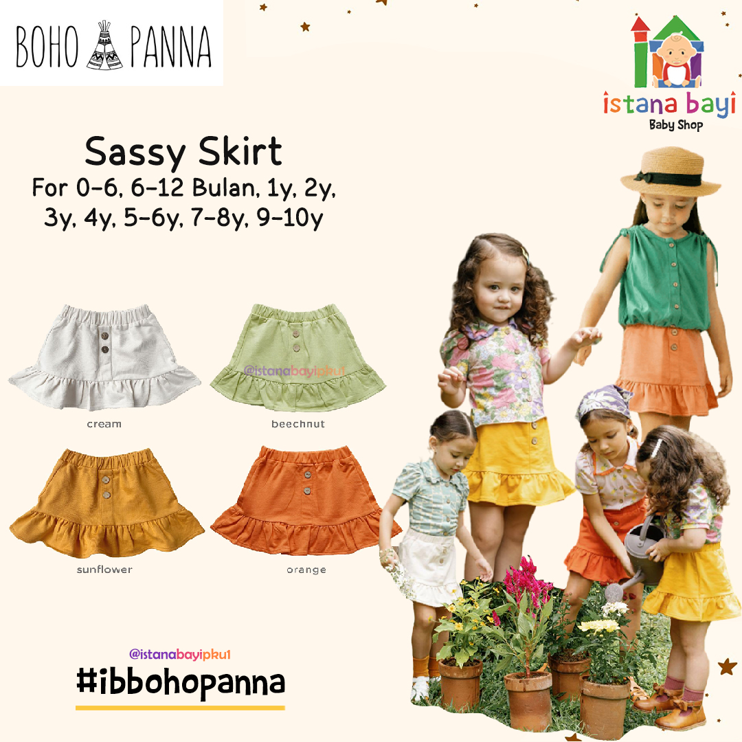 BOHOPANNA - SASSY SKIRT - Rok Anak Perempuan 5-10Tahun