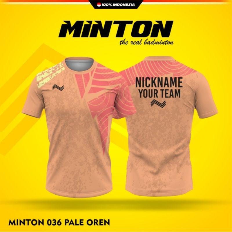 [ ANAK & DEWASA ] BAJU MINTON 036 PALE OREN BAJU MINTON KAOS BADMINTON VOLLY GOWES IMPORT PINGPONG J