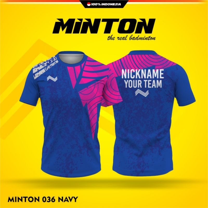 [ ANAK & DEWASA ] BAJU MINTON 036 NAVY BAJU MINTON KAOS BADMINTON VOLLY GOWES IMPORT PINGPONG JERSEY