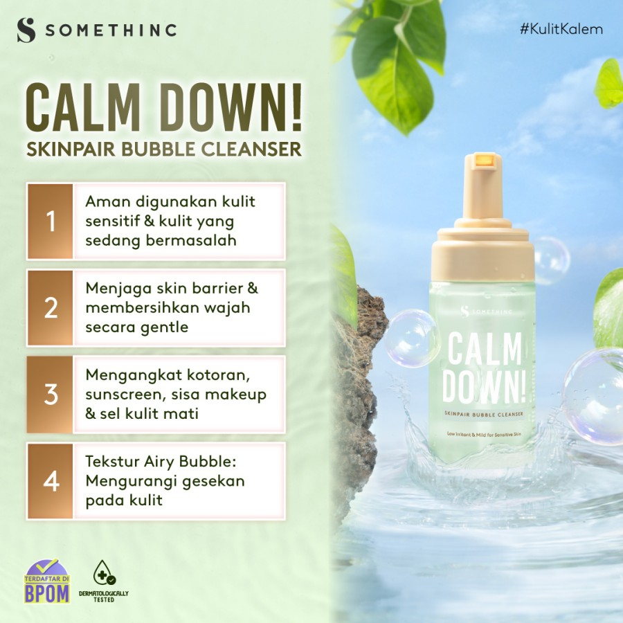 ✨ AKU MURAH ✨ SOMETHINC Calm Down! Skinpair Bubble Cleanser 120 ML / Face Wash ORIGINAL