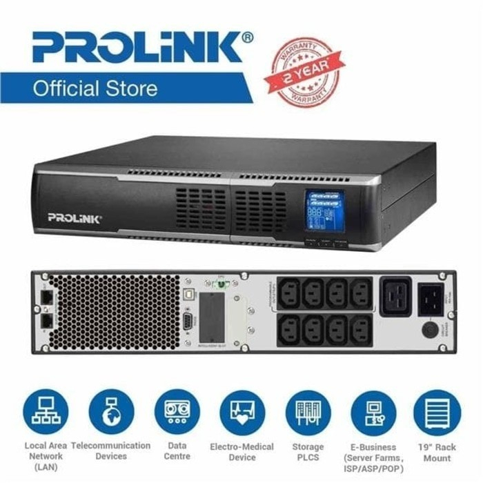 PROLINK PRO803ERS 1P/1P Online UPS 3000VA Rack Tower Online UPS