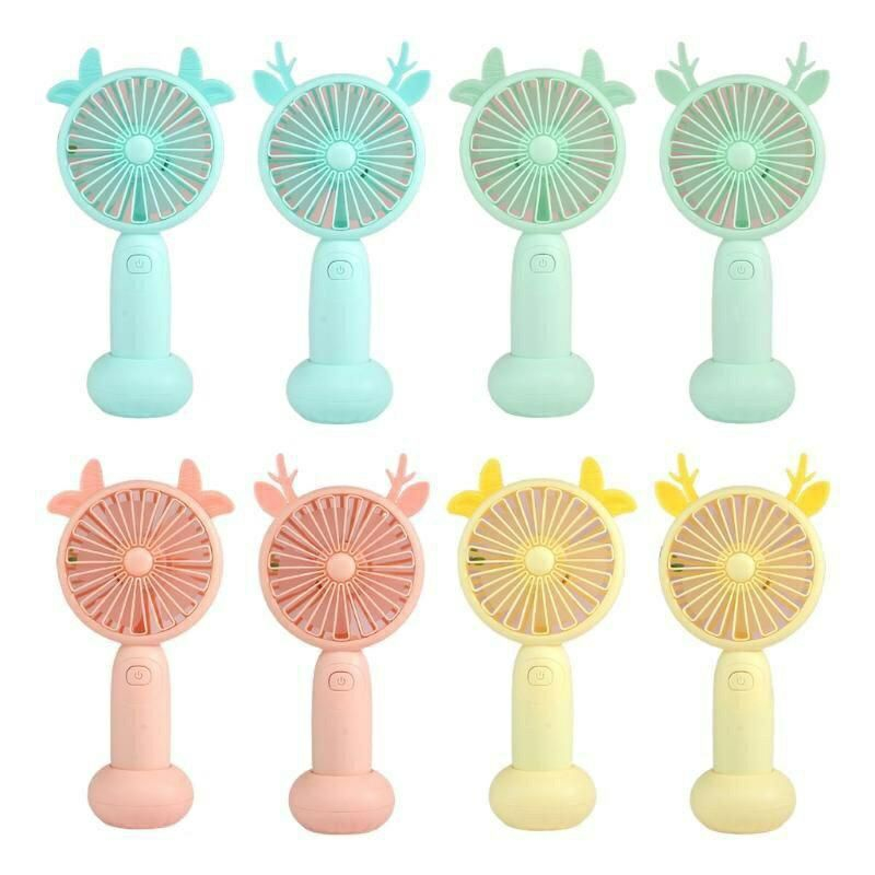 TERBARU!! Kipas Angin Gengam Electric Hand Fan Portable Rusa Awet Lucu Murah