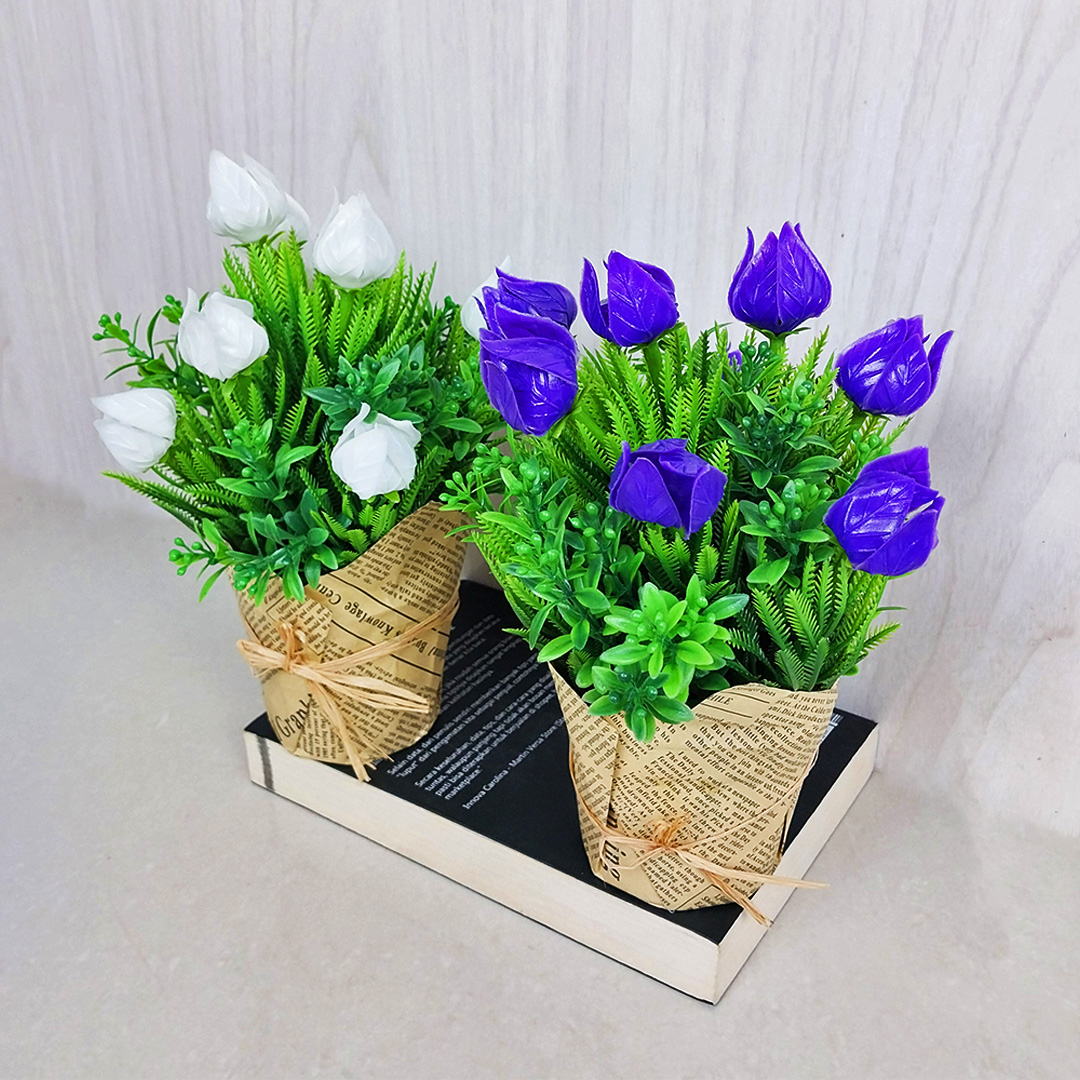 AND / COD / Pot Tanaman Bunga Hias Plastik Dekorasi Rumah Import Artificial Flower Murah PBP88