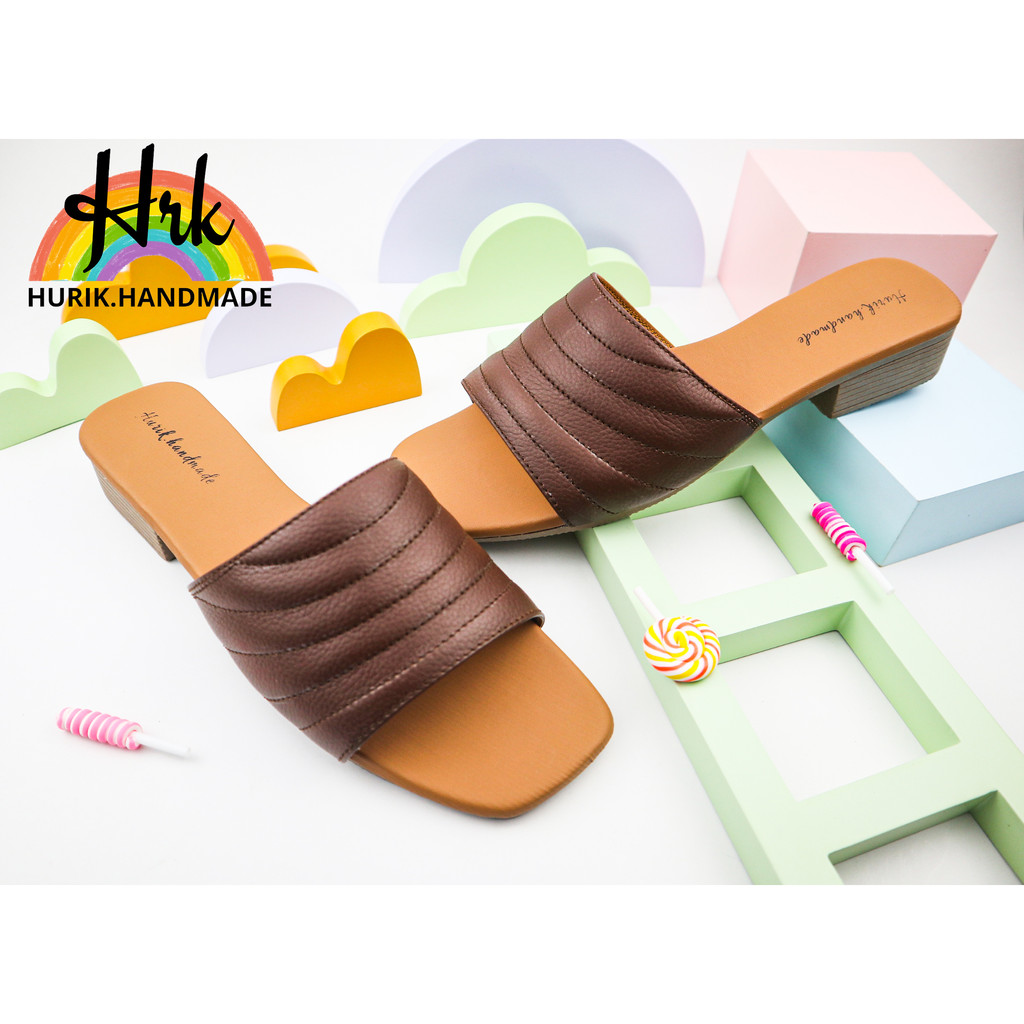 Hurik.handmade / Sandal Kulit Wanita Asli Garut / Sandal Heels 3cm