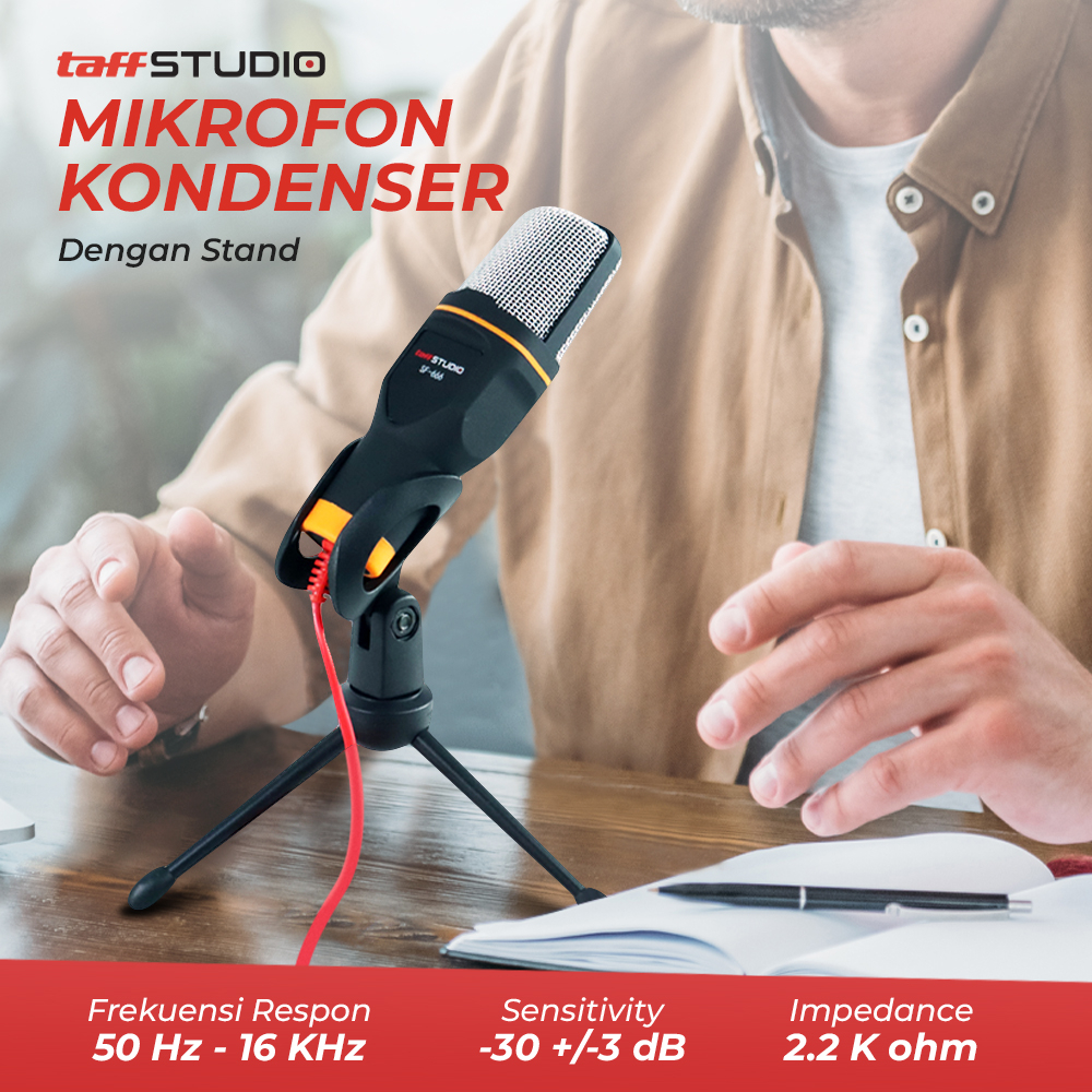 TaffStudio MIC SF666 Mikrofon Kondenser Studio dengan Stand Mic