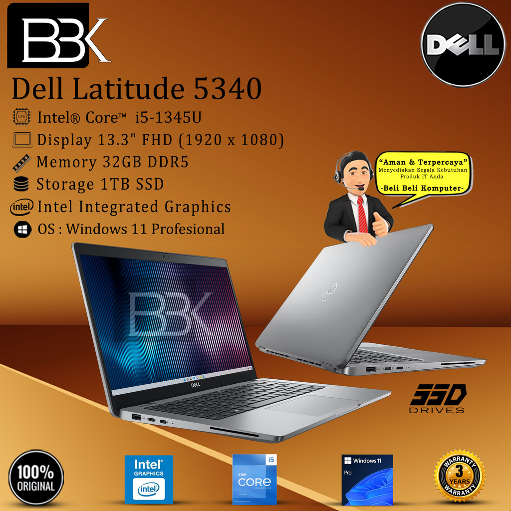 DELL Latitude 5340 13.3" i5-1345U 32GB 1TB SSD WIN11PRO 3YR