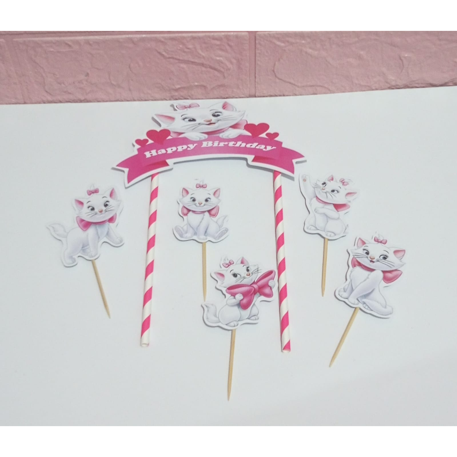 Topper CAT Kucing kartun Ulang Tahun Hiasan Kue Ulang tahun Birthday cake Dekorasi Termurah
